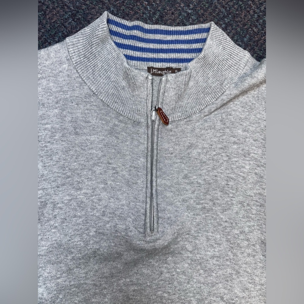 J.McLaughlin Gray Half-Zip Men's Sweater - Picture 2 of 5